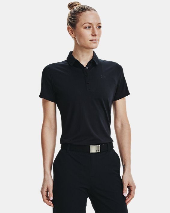 Women's UA Zinger Short Sleeve Polo, Black, pdpMainDesktop image number 0